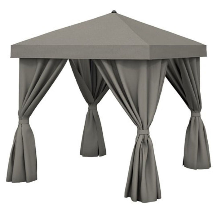 Aluminum Cabana, 8' Square w/ Fabric Curtains (no vent)