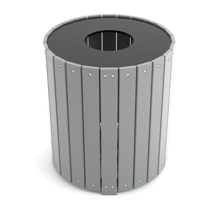 Round Recycled Trash Receptacle