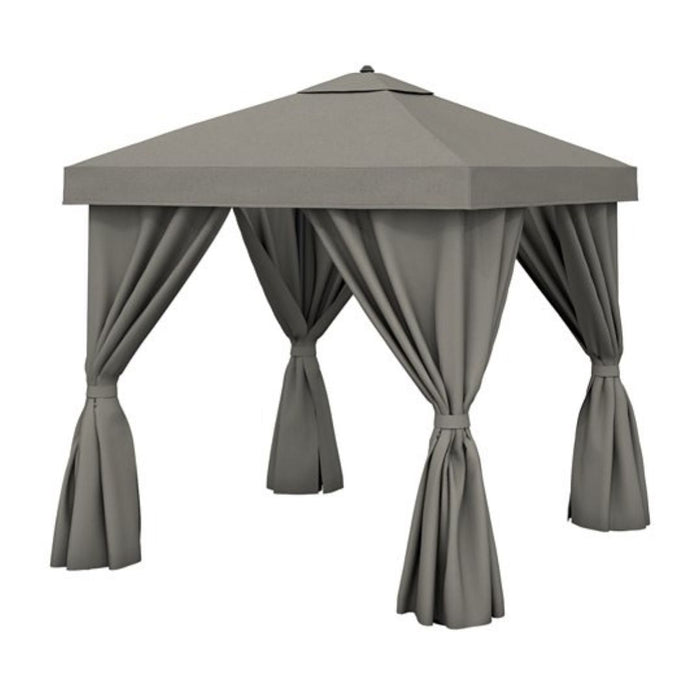Aluminum Cabana, 10' Square w/ Fabric Curtains & Vent