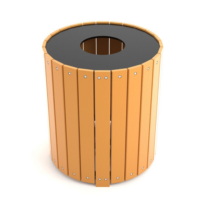 Round Recycled Trash Receptacle