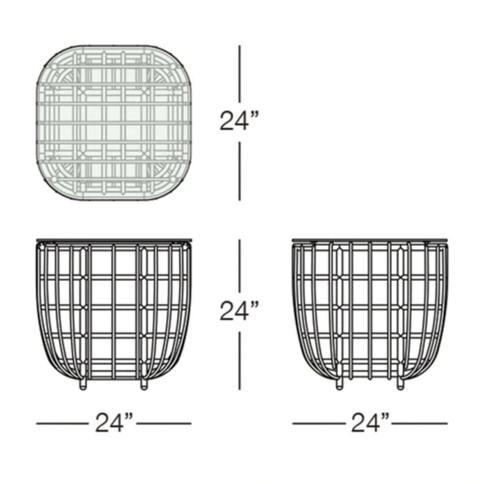 Nest Side Table with Tempered Glass Top