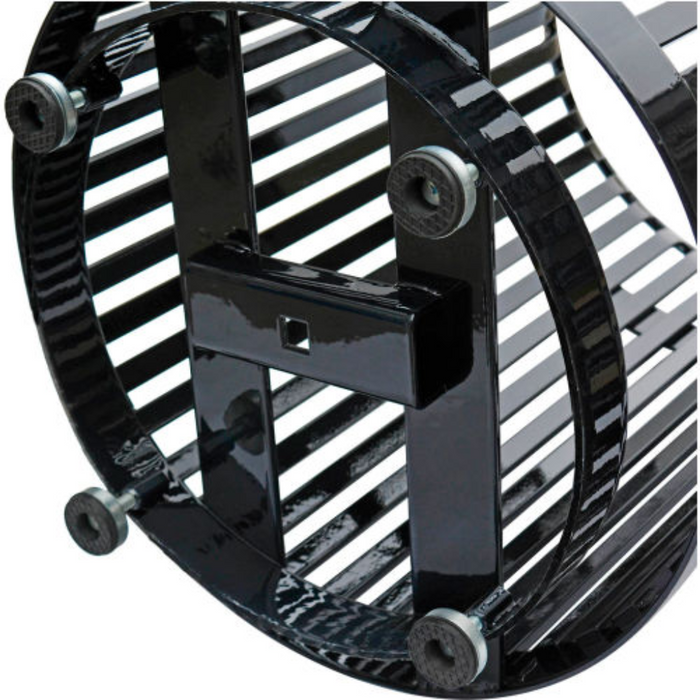 Outdoor Extra Heavy-Duty Slatted Steel Trash Can, 36 Gallon, 34"H, Black