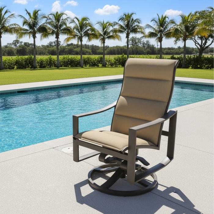 Kenzo Padded Sling High Back Swivel Rocker