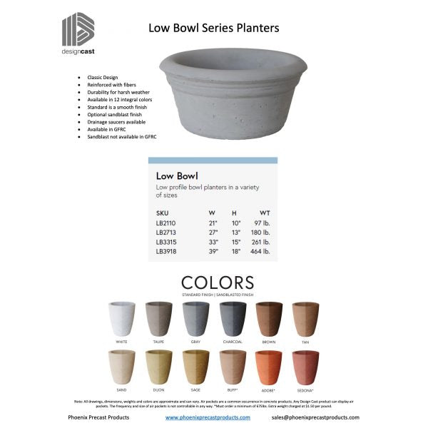 Low Bowl Series Planters
