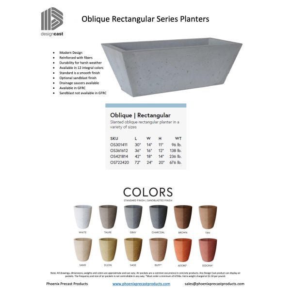 Oblique Rectangular Series Planters