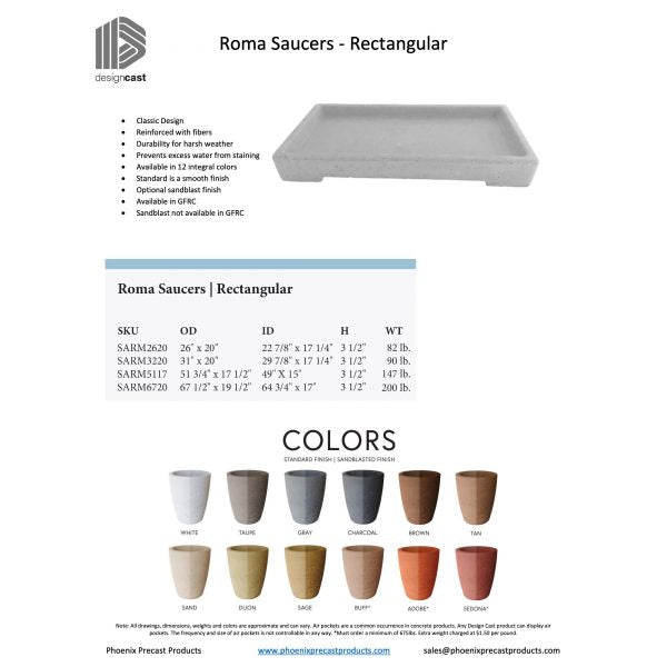 Roma Saucers – Rectangular