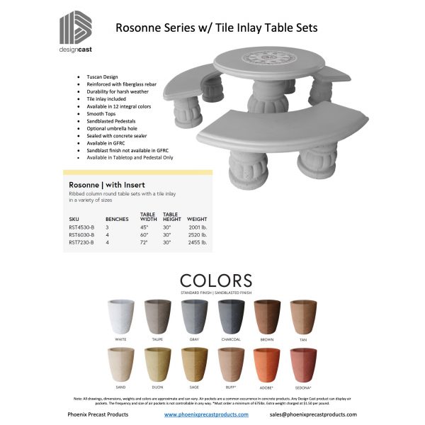 Rosonne Series Round Table Set with Insert