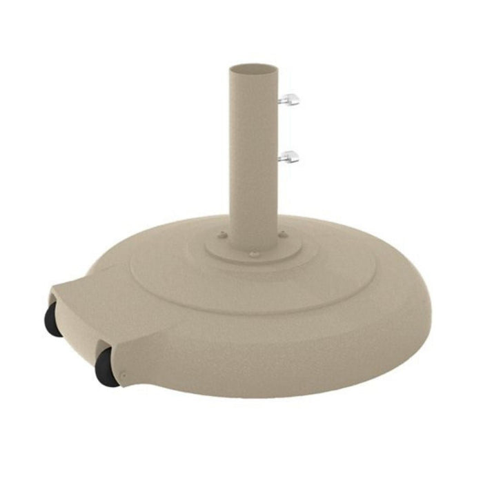Cement Filled Cast Aluminum Base, 24" Round w/ Wheels, 1.5" Pole