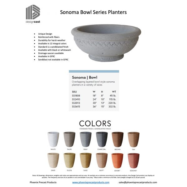 Sonoma Bowl Series Planters